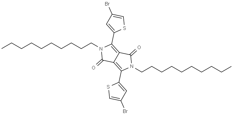 3,6-(4-bromothiophen-2-yl)-2,5-bis(decyl)-pyrrolo[3,4-c]pyrrole-1,4-dione Structure