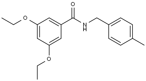 3,5-Diethoxy-N-[(4-methylphenyl)methyl]benzamide Structure