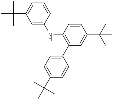 N-[4-(tert-Butyl)phenyl]-5,3'-Di(tert-butyl)-1,1'-biphenyl-2-amine Structure