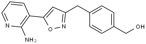 Benzenemethanol, 4-[[5-(2-amino-3-pyridinyl)-3-isoxazolyl]methyl]- Structure