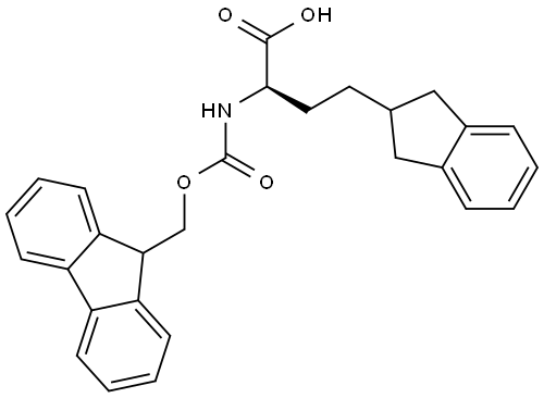 (R)-a-(Fmoc-amino)-2,3-dihydro-1H-indene-2-butanoic acid Structure