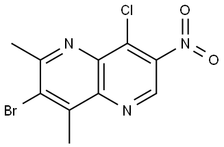 3-bromo-8-chloro-2,4-dimethyl-7-nitro-1,5-naphthyridine Structure