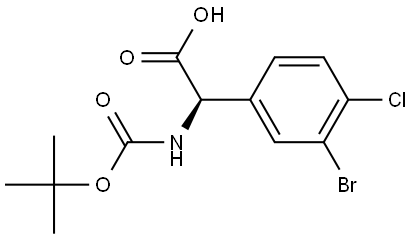 (R)-2-(3-bromo-4-chlorophenyl)-2-((tert-butoxycarbonyl)amino)acetic acid 구조식 이미지