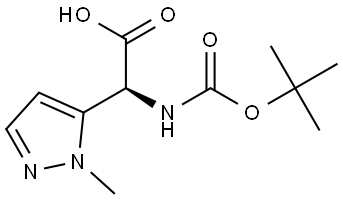 (S)-2-((tert-butoxycarbonyl)amino)-2-(1-methyl-1H-pyrazol-5-yl)acetic acid Structure