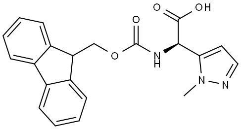 (R)-2-((((9H-fluoren-9-yl)methoxy)carbonyl)amino)-2-(1-methyl-1H-pyrazol-5-yl)acetic acid Structure