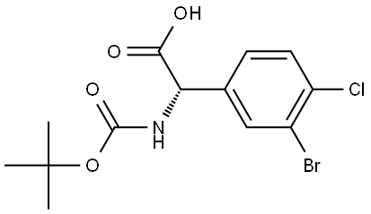 (S)-2-(3-bromo-4-chlorophenyl)-2-((tert-butoxycarbonyl)amino)acetic acid 구조식 이미지