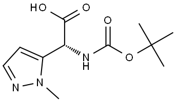 (R)-2-((tert-butoxycarbonyl)amino)-2-(1-methyl-1H-pyrazol-5-yl)acetic acid Structure