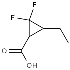 3-ethyl-2,2-difluorocyclopropane-1-carboxylic acid 구조식 이미지