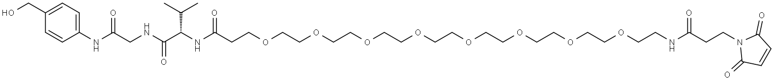 Mal-amido-PEG8-val-gly-PAB-OH Structure