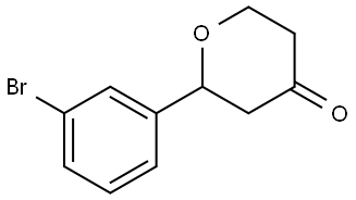 2-(3-bromophenyl)tetrahydro-4H-pyran-4-one Structure