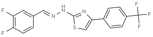 Benzaldehyde, 3,4-difluoro-, 2-[4-[4-(trifluoromethyl)phenyl]-2-thiazolyl]hydrazone, [C(E)]- Structure