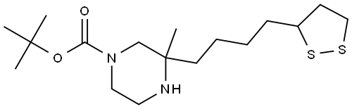 1-Piperazinecarboxylic acid, 3-[4-(1,2-dithiolan-3-yl)butyl]-3-methyl-, 1,1-dimethylethyl ester Structure