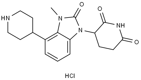 3-[3-Methyl-2-oxo-4-(4-piperidyl)-2,3-dihydro-1H-benzo[d]imidazol-1-yl]piperidine-2,6-dione Hydrochloride Structure