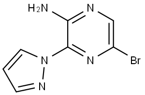 2-Amino-3-(1H-pyrazol-1-yl)-5-bromopyrazine Structure