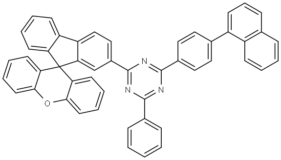 1,3,5-Triazine, 2-[4-(1-naphthalenyl)phenyl]-4-phenyl-6-spiro[9H-fluorene-9,9′-[9H]xanthen]-2-yl- Structure