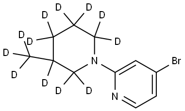 4-bromo-2-(3-(methyl-d3)piperidin-1-yl-2,2,3,4,4,5,5,6,6-d9)pyridine Structure