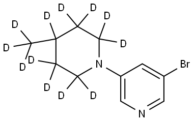 3-bromo-5-(4-(methyl-d3)piperidin-1-yl-2,2,3,3,4,5,5,6,6-d9)pyridine Structure