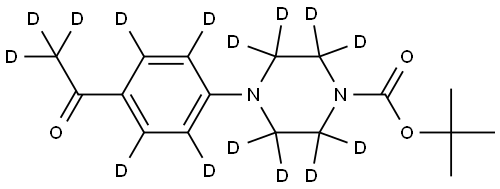 tert-butyl 4-(4-(acetyl-d3)phenyl-2,3,5,6-d4)piperazine-1-carboxylate-2,2,3,3,5,5,6,6-d8 Structure