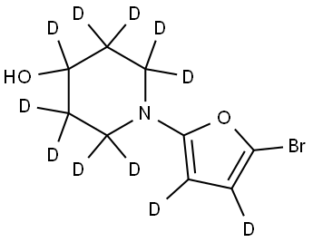 1-(5-bromofuran-2-yl-3,4-d2)piperidin-2,2,3,3,4,5,5,6,6-d9-4-ol Structure
