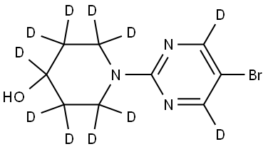 1-(5-bromopyrimidin-2-yl-4,6-d2)piperidin-2,2,3,3,4,5,5,6,6-d9-4-ol Structure