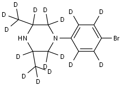 1-(4-bromophenyl-2,3,5,6-d4)-3,5-bis(methyl-d3)piperazine-2,2,3,5,6,6-d6 Structure