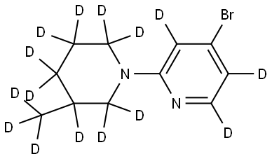 4-bromo-2-(3-(methyl-d3)piperidin-1-yl-2,2,3,4,4,5,5,6,6-d9)pyridine-3,5,6-d3 Structure