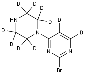 2-bromo-4-(piperazin-1-yl-2,2,3,3,5,5,6,6-d8)pyrimidine-5,6-d2 구조식 이미지