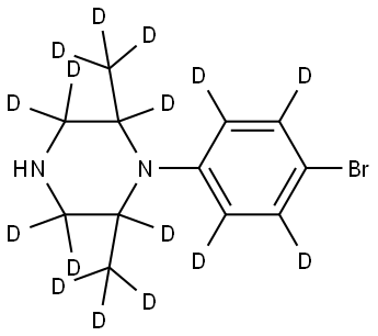 1-(4-bromophenyl-2,3,5,6-d4)-2,6-bis(methyl-d3)piperazine-2,3,3,5,5,6-d6 Structure