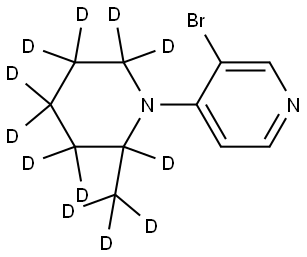 3-bromo-4-(2-(methyl-d3)piperidin-1-yl-2,3,3,4,4,5,5,6,6-d9)pyridine Structure