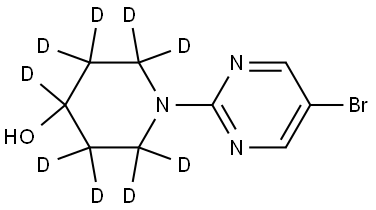 1-(5-bromopyrimidin-2-yl)piperidin-2,2,3,3,4,5,5,6,6-d9-4-ol Structure