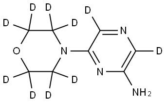 6-(morpholino-d8)pyrazin-3,5-d2-2-amine Structure