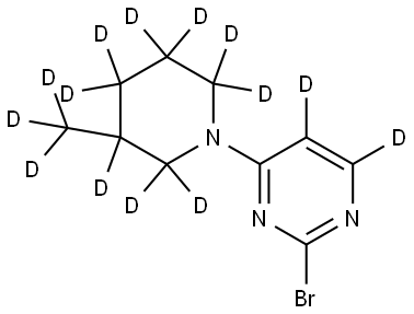 2-bromo-4-(3-(methyl-d3)piperidin-1-yl-2,2,3,4,4,5,5,6,6-d9)pyrimidine-5,6-d2 Structure