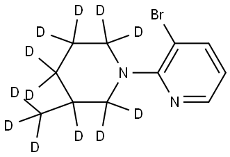 3-bromo-2-(3-(methyl-d3)piperidin-1-yl-2,2,3,4,4,5,5,6,6-d9)pyridine Structure