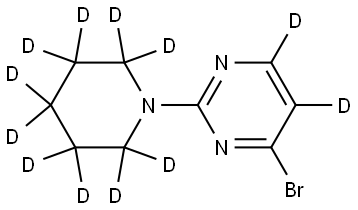 4-bromo-2-(piperidin-1-yl-d10)pyrimidine-5,6-d2 Structure
