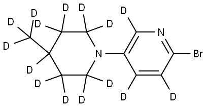 2-bromo-5-(4-(methyl-d3)piperidin-1-yl-2,2,3,3,4,5,5,6,6-d9)pyridine-3,4,6-d3 Structure