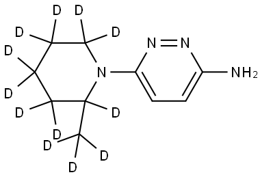 6-(2-(methyl-d3)piperidin-1-yl-2,3,3,4,4,5,5,6,6-d9)pyridazin-3-amine Structure