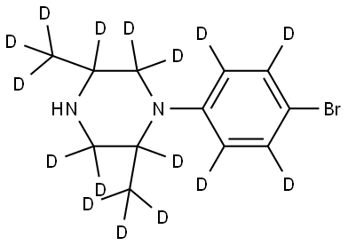 1-(4-bromophenyl-2,3,5,6-d4)-2,5-bis(methyl-d3)piperazine-2,3,3,5,6,6-d6 Structure