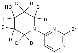 1-(2-bromopyrimidin-4-yl)piperidin-2,2,3,3,4,5,5,6,6-d9-4-ol Structure