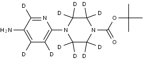 tert-butyl 4-(5-aminopyridin-2-yl-3,4,6-d3)piperazine-1-carboxylate-2,2,3,3,5,5,6,6-d8 Structure