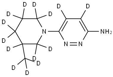 6-(3-(methyl-d3)piperidin-1-yl-2,2,3,4,4,5,5,6,6-d9)pyridazin-4,5-d2-3-amine Structure