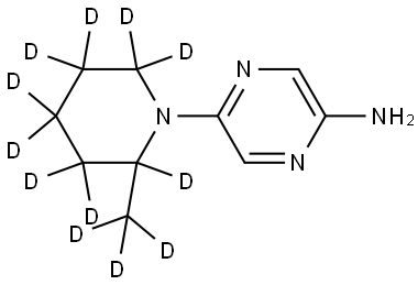 5-(2-(methyl-d3)piperidin-1-yl-2,3,3,4,4,5,5,6,6-d9)pyrazin-2-amine Structure