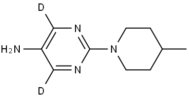 2-(4-methylpiperidin-1-yl)pyrimidin-4,6-d2-5-amine 구조식 이미지