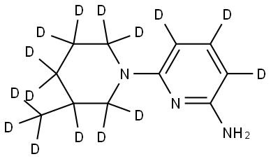 6-(3-(methyl-d3)piperidin-1-yl-2,2,3,4,4,5,5,6,6-d9)pyridin-3,4,5-d3-2-amine Structure