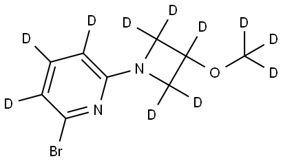2-bromo-6-(3-(methoxy-d3)azetidin-1-yl-2,2,3,4,4-d5)pyridine-3,4,5-d3 Structure