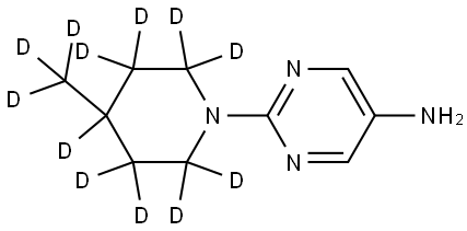 2-(4-(methyl-d3)piperidin-1-yl-2,2,3,3,4,5,5,6,6-d9)pyrimidin-5-amine Structure