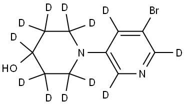 1-(5-bromopyridin-3-yl-2,4,6-d3)piperidin-2,2,3,3,4,5,5,6,6-d9-4-ol Structure