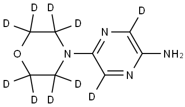 5-(morpholino-d8)pyrazin-3,6-d2-2-amine Structure