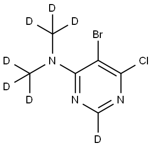 5-bromo-6-chloro-N,N-bis(methyl-d3)pyrimidin-4-amine-2-d 구조식 이미지