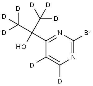 2-(2-bromopyrimidin-4-yl-5,6-d2)propan-1,1,1,3,3,3-d6-2-ol Structure