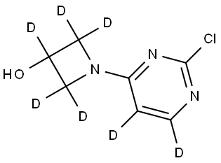1-(2-chloropyrimidin-4-yl-5,6-d2)azetidin-2,2,3,4,4-d5-3-ol Structure